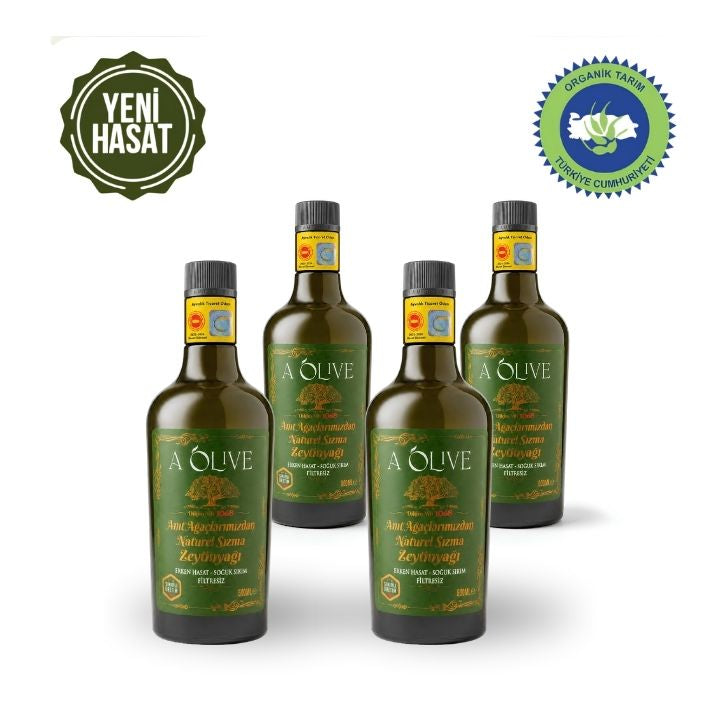 Dörtlü Yeni Mahsül - Anıt Ağaçlarından 500 ML Zeytinyağı
